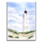 Preview: Leinwand 40 x 30 cm Keilrahmen Canvas-Leinen Aquarell Maritim Kunst Druck Kunstdruck Nordsee Dänemark Danmark  Blåvand Blavand Dünen Leuchtturm